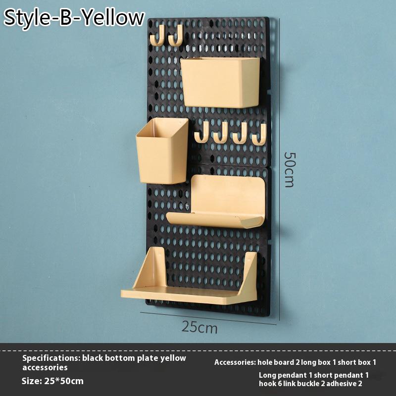 Kawaii Hole Board Dormitory Wall Shelf Decoration Free Punching Adhesive Students Study Wall Mounted Storage Rack Home Organizer
