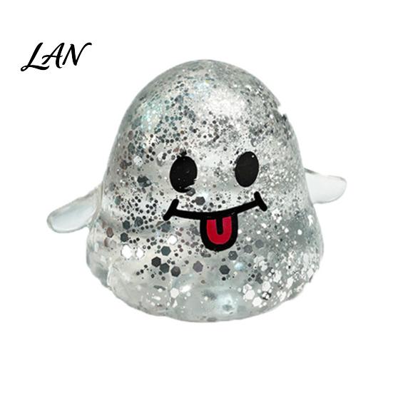 Portable Stress Relievers Halloween Ghost Relief Toy, Soft Spooky Squeeze Sensory Toys Cartoon Party Favors for Adults and Kids Toy