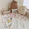 27x25cm Home Organizer Natural Cotton Storage Bags Outdoor Travel Cute Rainbow Printing Drawstring Pouches