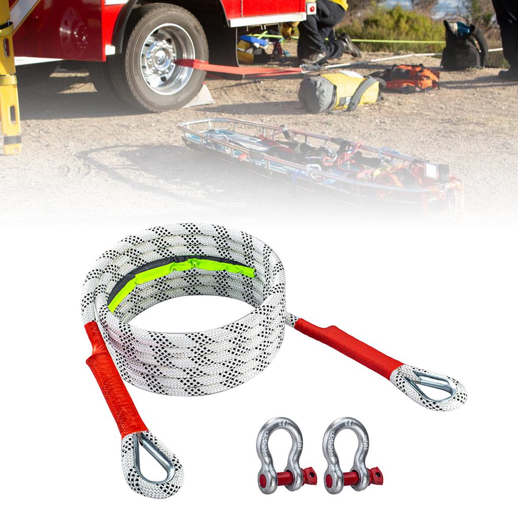 Emergencies Rescues Tow Line Belt Recovery Strap, High Tensile Strength, with Night Reflection Suitable for Offroads Use