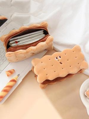 Fluffy Sandwich-Keks-Federmäppchen im japanischen Stil, niedlich und geräumig für Grundschüler
