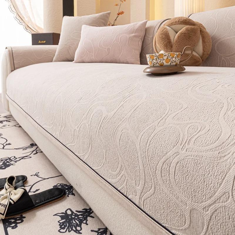 1Pcs Jacquard Chenille Sofa Cushion All Seasons Modern Minimalist Non-Slip Durable Dustproof Seat Cover Home Decoration