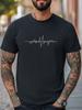 Herzschlag EKG Grafik Unisex T-Shirt Damen Herren Trendiges T-Shirt Mode Lässig Unisex T-Shirt