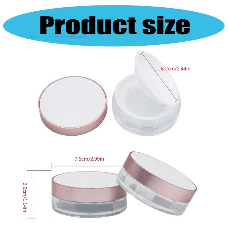 Loose Powder Containers,Reusable Empty Makeup Powder Case with Elasticated Net Sifter for Setting Powder,Face Powder