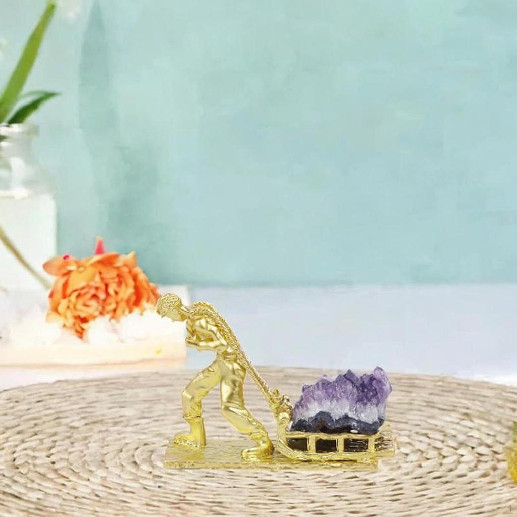 Metal Figurine Miner Statue Artwork Collection for Home Decor Ornament Sculpture Office Desk