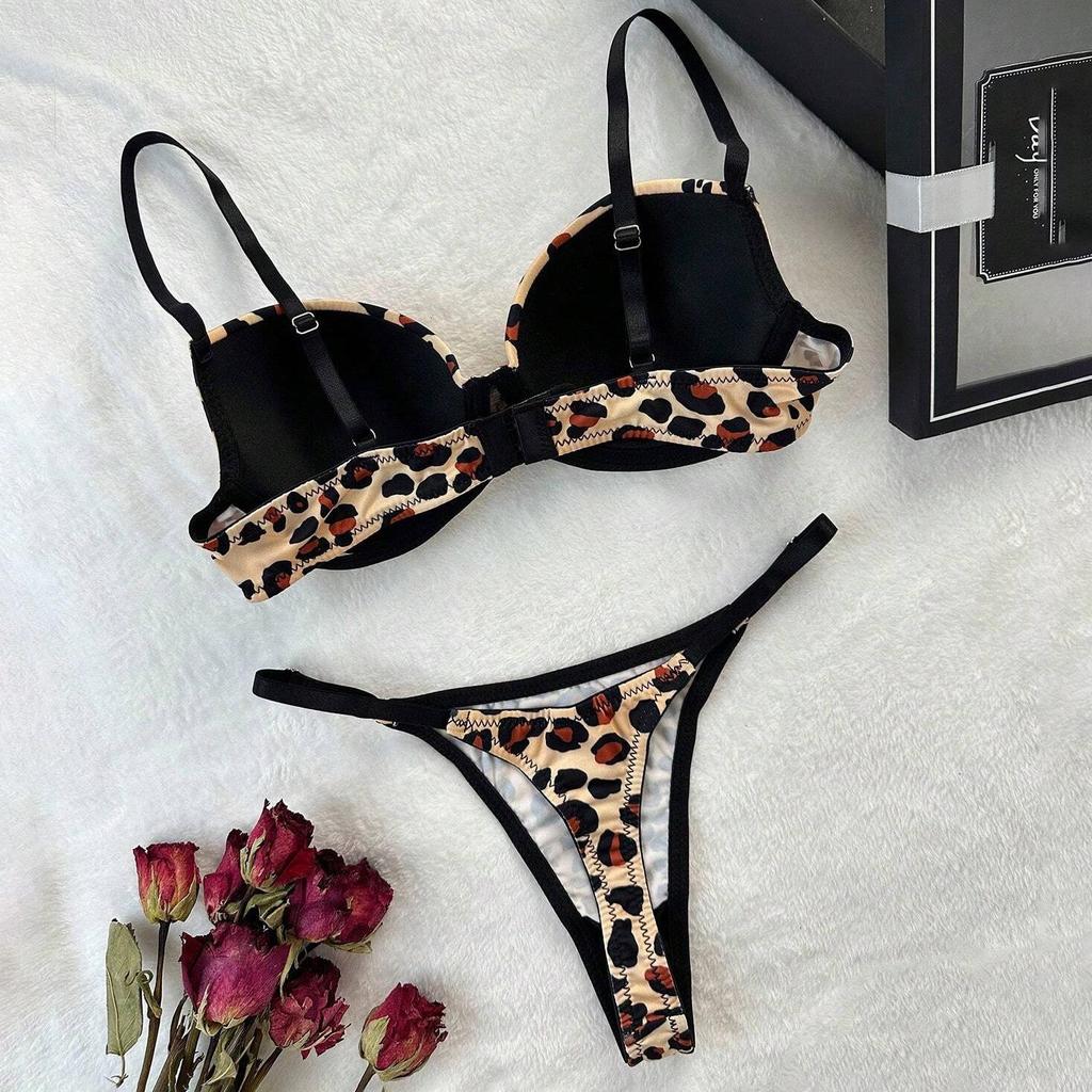 Leopard Print Bra and Thong Set - Sexy, Comfortable Lingerie