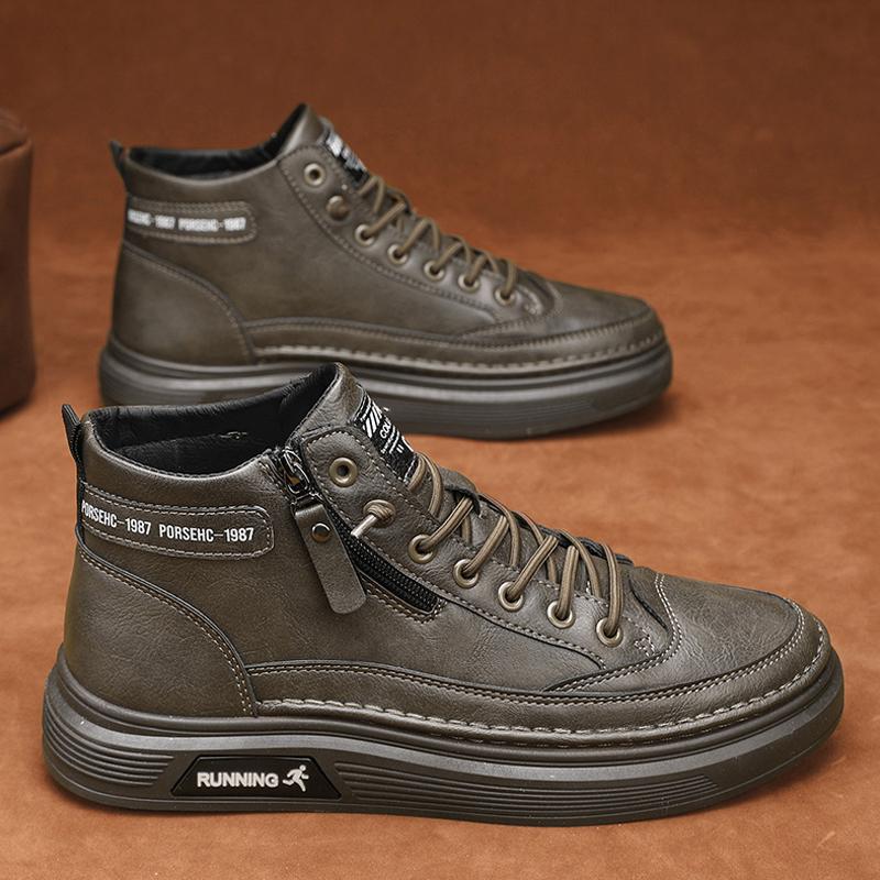 Board Shoes 22 Autumn and Winter New Shoes High-top Leather Sports and Leisure Leather Shoes