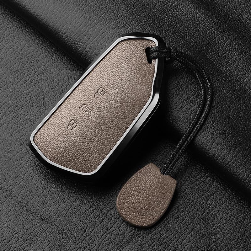 

Goatskin Car Key Case Cover For Volkswagen Golf 8 MK8 ID.3 ID.4 Cupra Skoda Octavia A8 SEAT Leon MK4 2020 2021 Formentor Tarraco