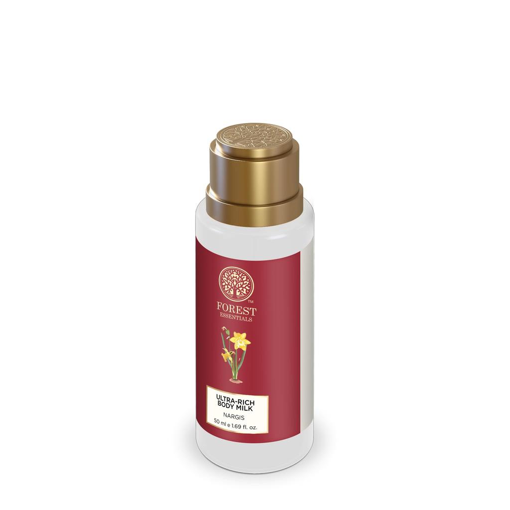 Forest Essentials Ultra-Rich Body Milk Nargis | Ayurvedic Nourishing Body Lotion to Replenish Skin Moisture and Leave it Smooth & Scented
