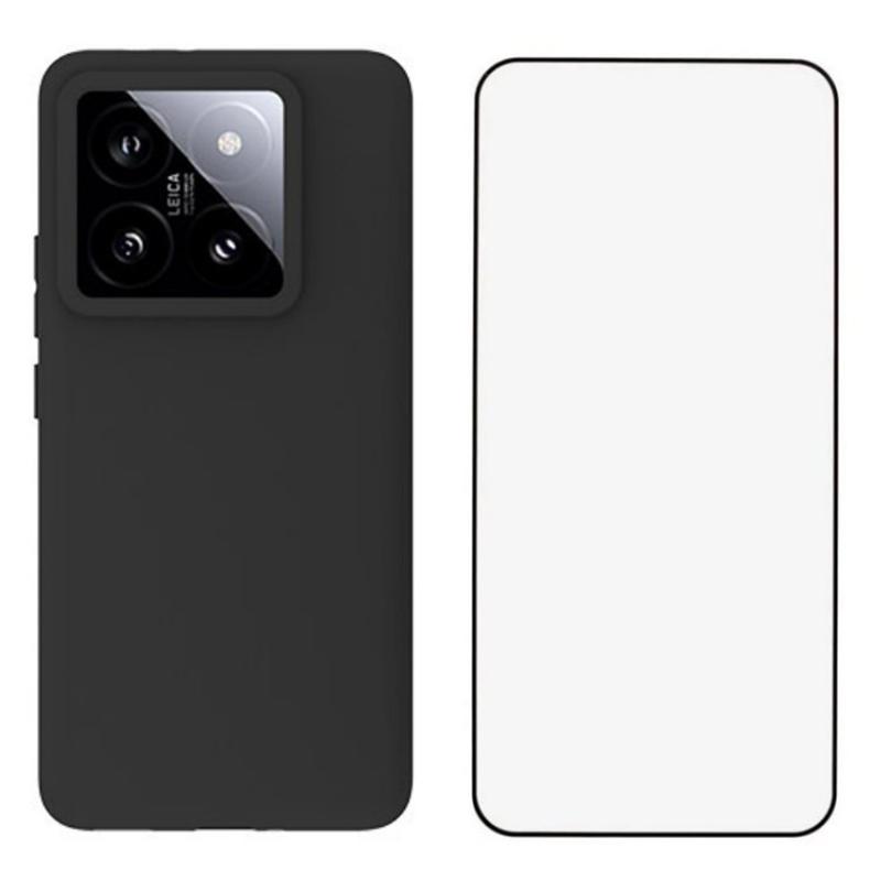 

WANLONFENG MS Series for Xiaomi 14T Pro TPU Case Matte Cover with Screen Film (Big Lens Hole) A
