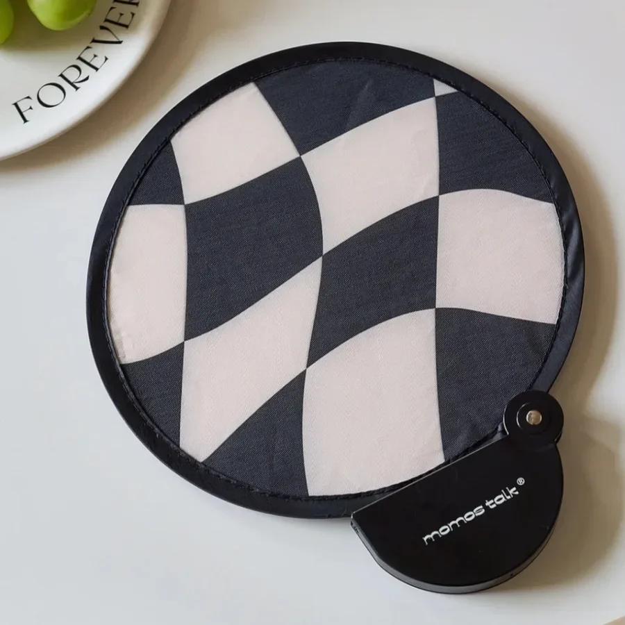 Portable handheld folding fan with storage bag, compact and portable, suitable for outdoor activities in summer