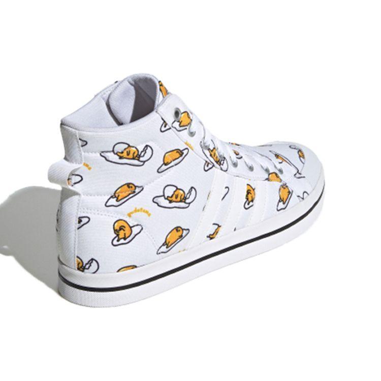 Adidas Gudetama X Neo Bravada Mid Canvas Printed Casual Sports Non-Slip High-Top Skate Shoes Unisex Sneakers Off-White FY2939