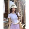 Spice girl open-navel short-sleeved T-shirt for women, summer new sweet and spicy style short atmosphere black bottoming shirt top
