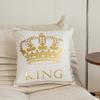 Black and White Two-color Crown Hot Stamping Pillowcase Letter Print Home Sofa Bedside Cushion Bay Window Pillow