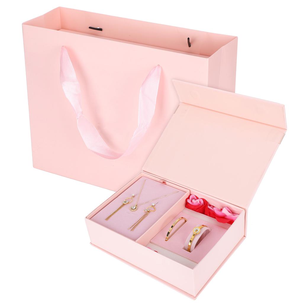Damen Frauen Schmuckset Halskette Ohrringe Armband Set für Party Hochzeit Geburtstag
