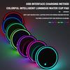 USB Charging Colorful Cup Holder Anti Slip Car Interior Lighting Cup Mats Smart Glow Coaster  Auto