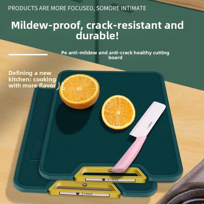 Planche à découper / Planche à couteaux. Vert foncé. Planche à découper pour fruits en plastique antibactérien et résistant à la moisissure. Il peut se tenir droit et tourner.