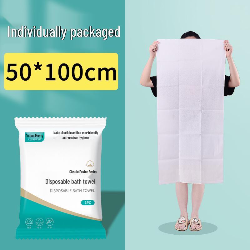 Cuihua Shi Thick Disposable Bath Towel - Individually Wrapped for Travel, Hotel, B&B, and Salon Use
