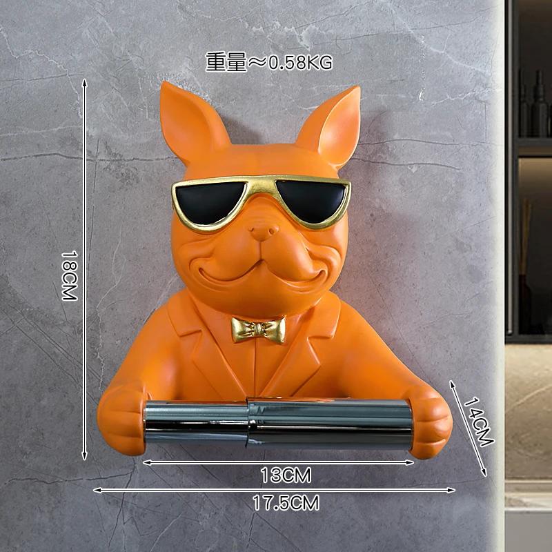 

Paper Holders Creative Wall Mounted Tissue Holder Bathroom Kitchen Paper Roll Tube Cartoon Dog Living Room Toilet Decoration