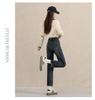 2025 Retro Stretch Slimming Cigarette Jeans - Autumn/Winter Straight-Leg Baguette Pants