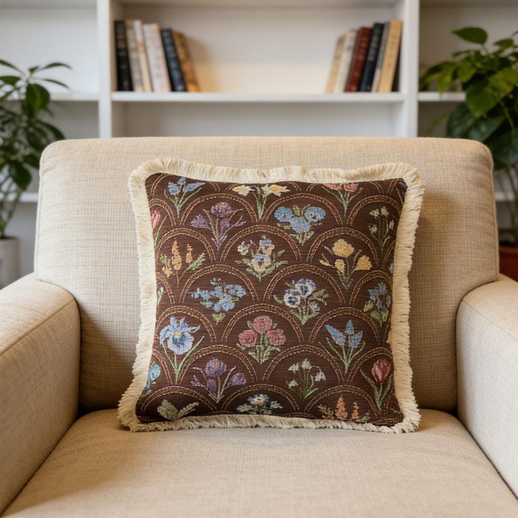 Washable Square Modern Farmhouse Couch Sofa Living Room Outdoor Cushion Decorative Tassel Couch Throw Pillow Covers
