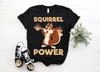 Cute Squirrel Power Squirrels Gift T-Shirt, Bodybuilding Strength Training Sports Muscles Nuts Strong Weight Lifting Fitness Athletes Vegan