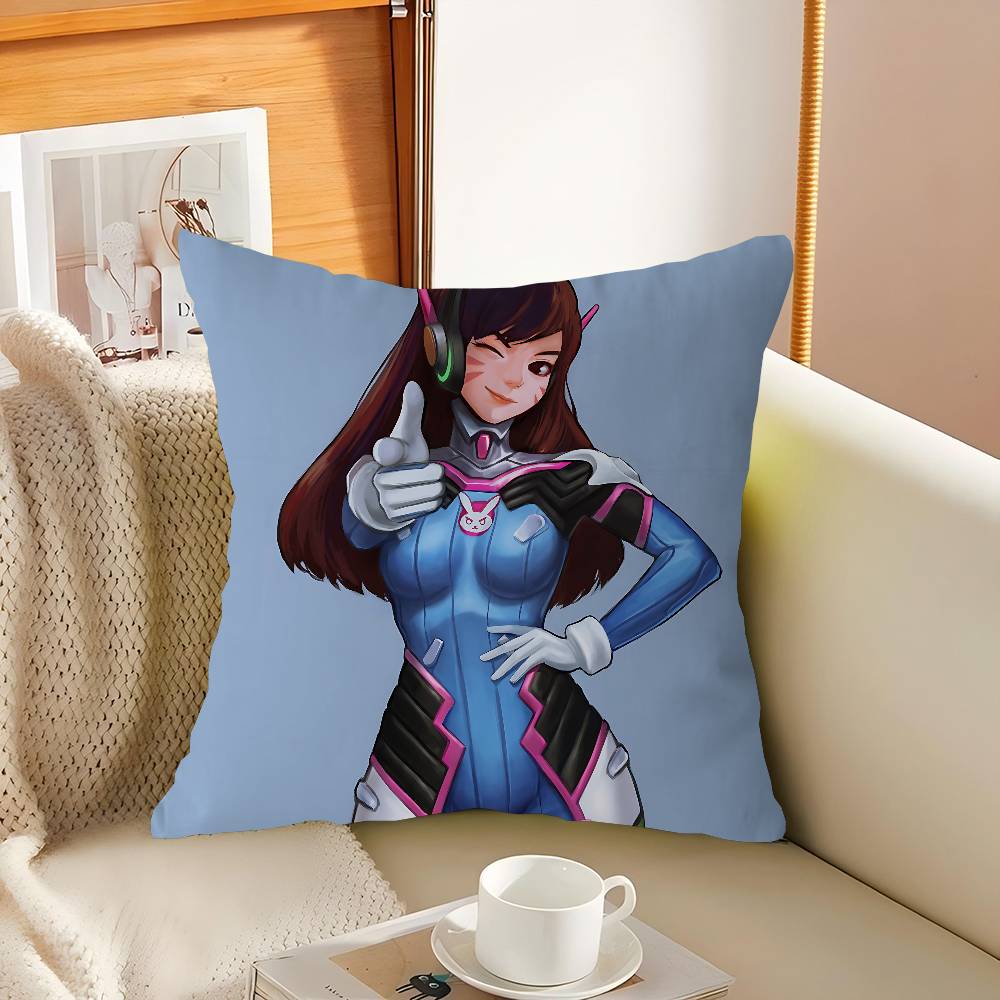 D.Va Cartoon Pillowcase Toon Gift Cushion Cover Bedroom Home Sofa Chair Seat Decor Pillow Case