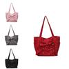 Street Style Canvas Tote Bag For Women With Large Capacity And Bow Design Star Pattern For Daily Use