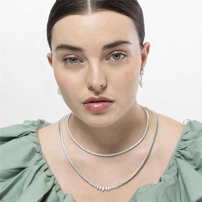 Collier Luxenter en argent 925 et zirconium brillant finition en rhodié - Tahu