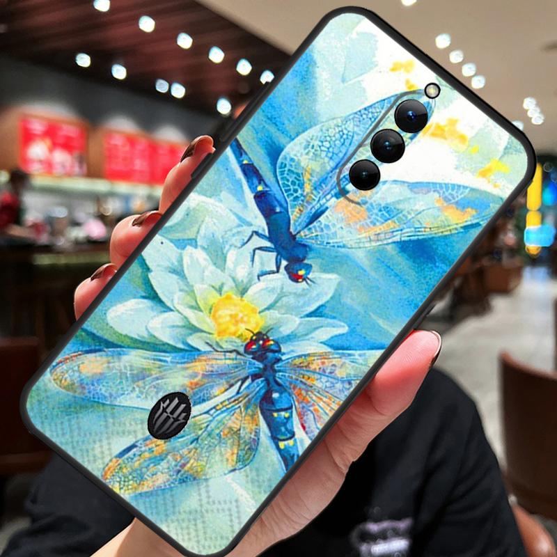 Luxury Dragonfly Case For ZTE Nubia Red Magic 10 Air 7 6S 7S Pro Red Magic 11 10 9 8 8S 9S 10S Pro Plus Cover