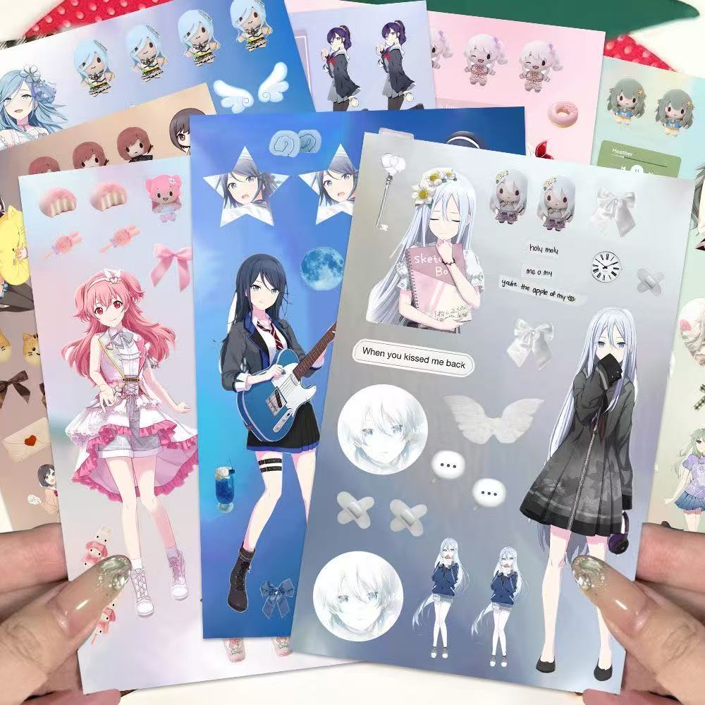 

8PCs Anime Pjsk World Plan Roasted Forest Collage Anime Character Character Xiaoshan Ruixi Guka Material Diy Sticker Decorate