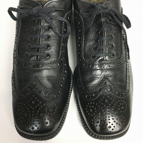 70s-80s Vintage ARISTOKRAT OLD GOLD Full Brogue Wingtip Size 10.5 28.0-28.5 Black