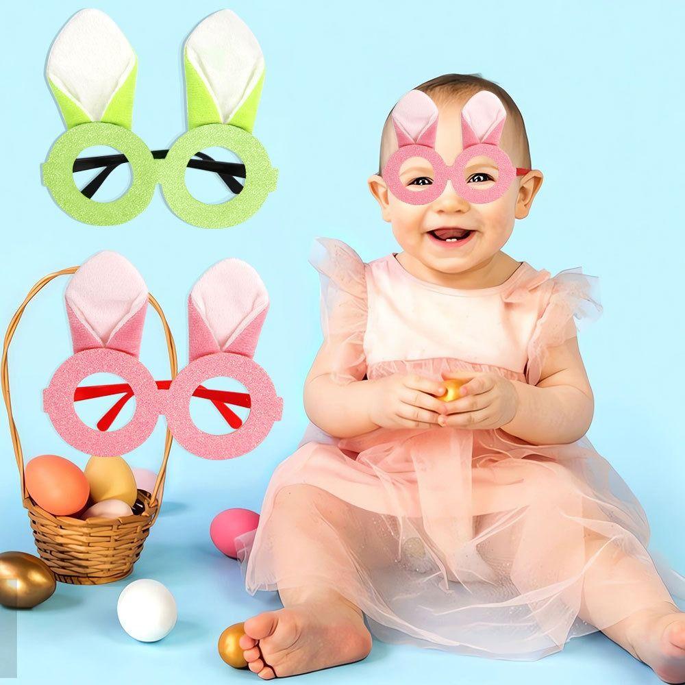 Cute Easter Glasses Frame Plush Costume Eyeglasses Easter Bunny Ears Glasses  Adults and Children