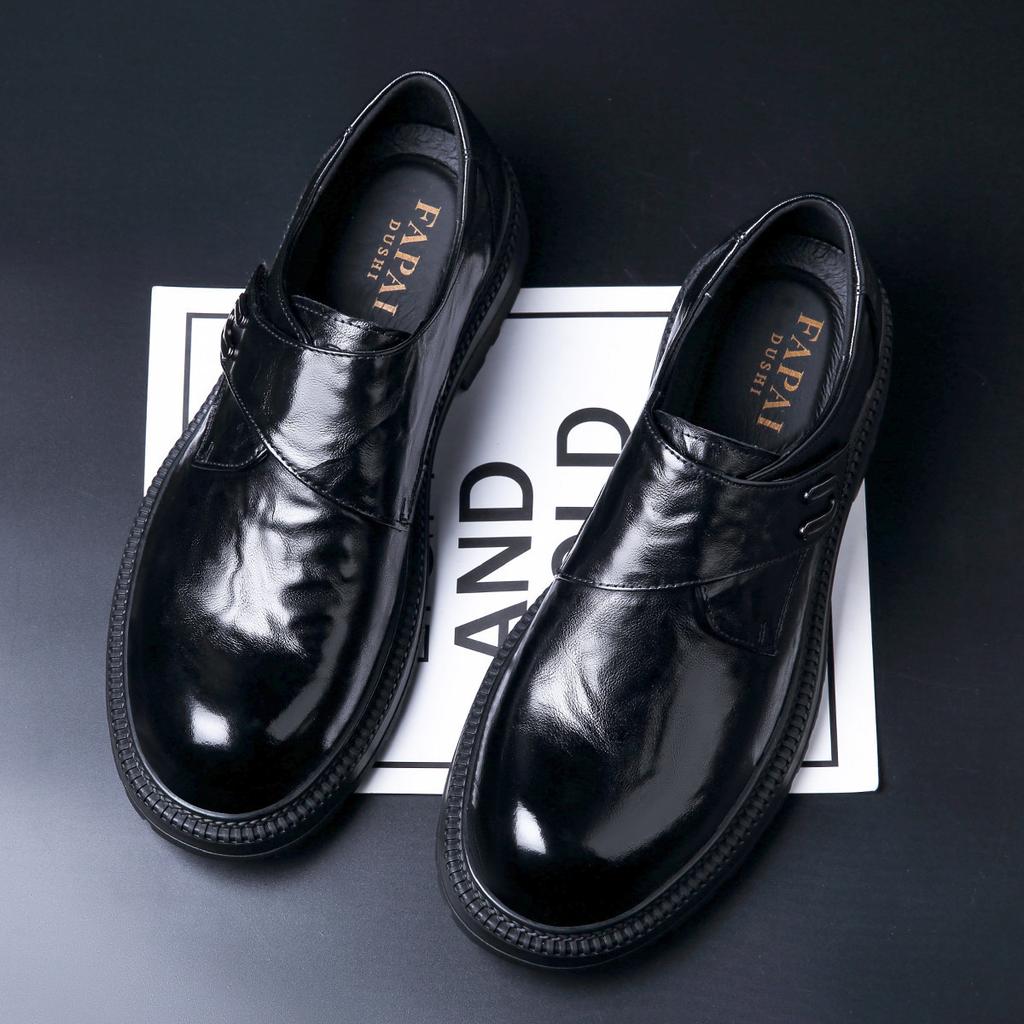 2025 Autumn Leather Shoes Men's First Layer Cowhide One-pedal Loafers Dress Commuting Business Casual Leather Shoes Trend