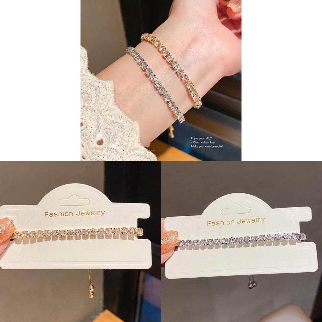 Geometric Square Zircon Fashion Bracelet With Cubic Zirconia For Women Gift