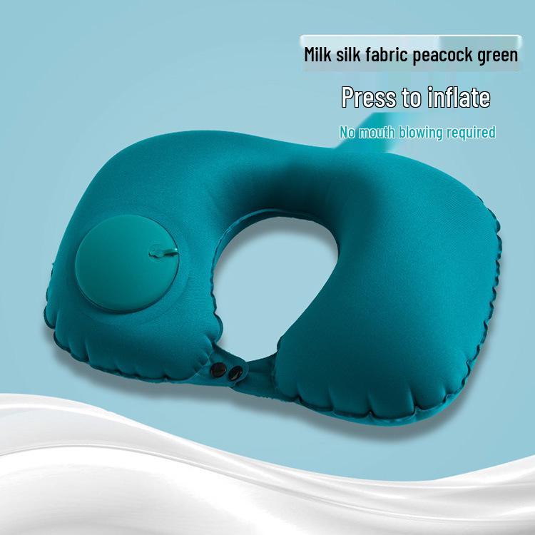 Press-Type Inflatable U-Shaped Neck Pillow for Travel and Office - Creative and Portable Neck Support Pillow