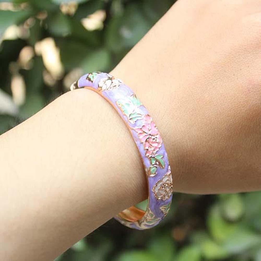 Hanfu Accessories Vintage Cloisonne Bangle Traditional Women's Wrist Jewelry  Daily