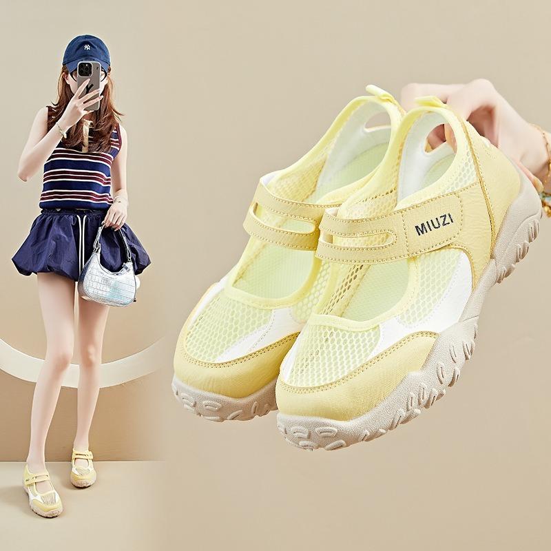 Inner height increase new Velcro dad shoes girl, summer student casual shoes mesh breathable