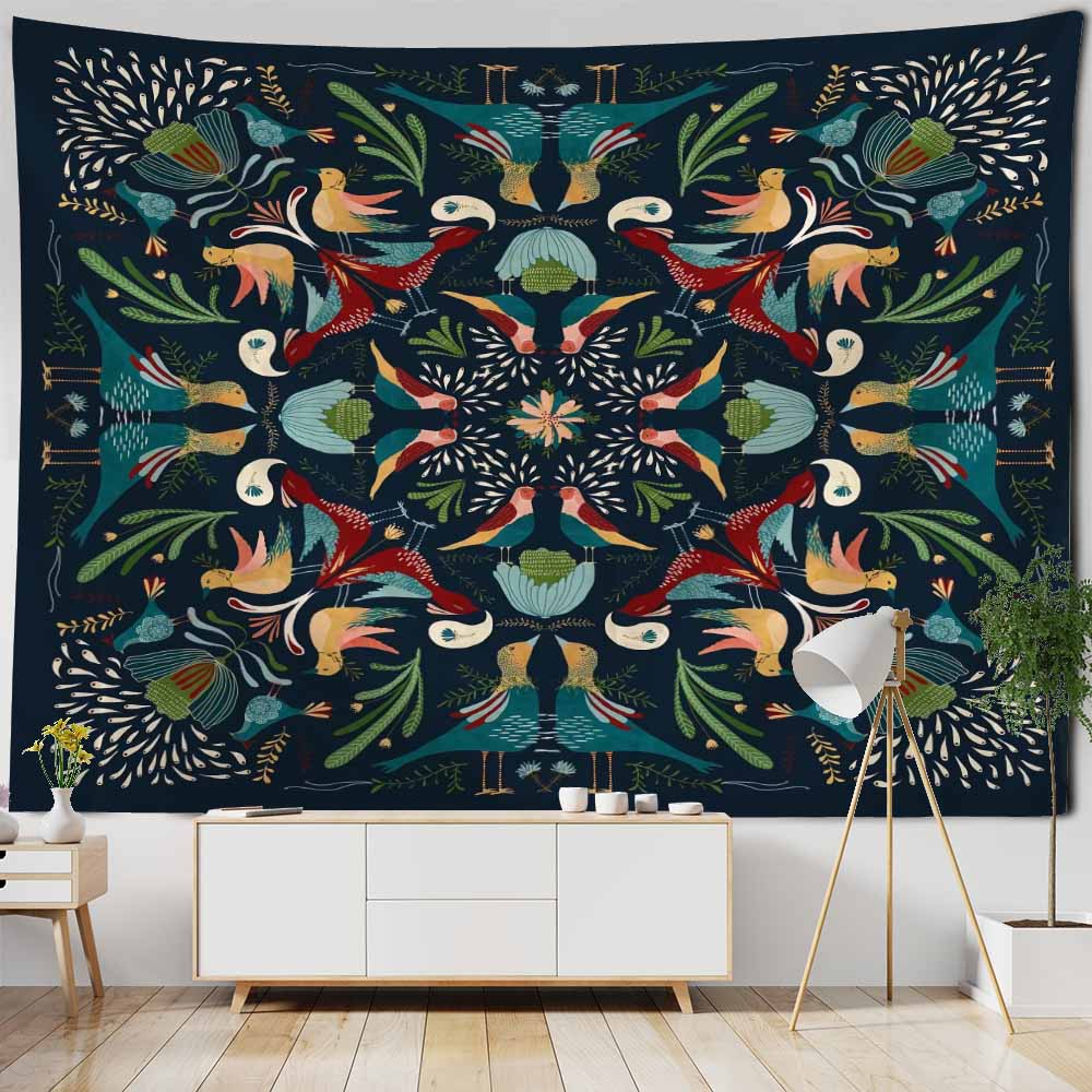 Vintage Art Painting Tapestry Wall Hanging Beach Mat Yoga Mat Sheet Home Decor Plant Animal Art Background Cloth Room Wall Decor
