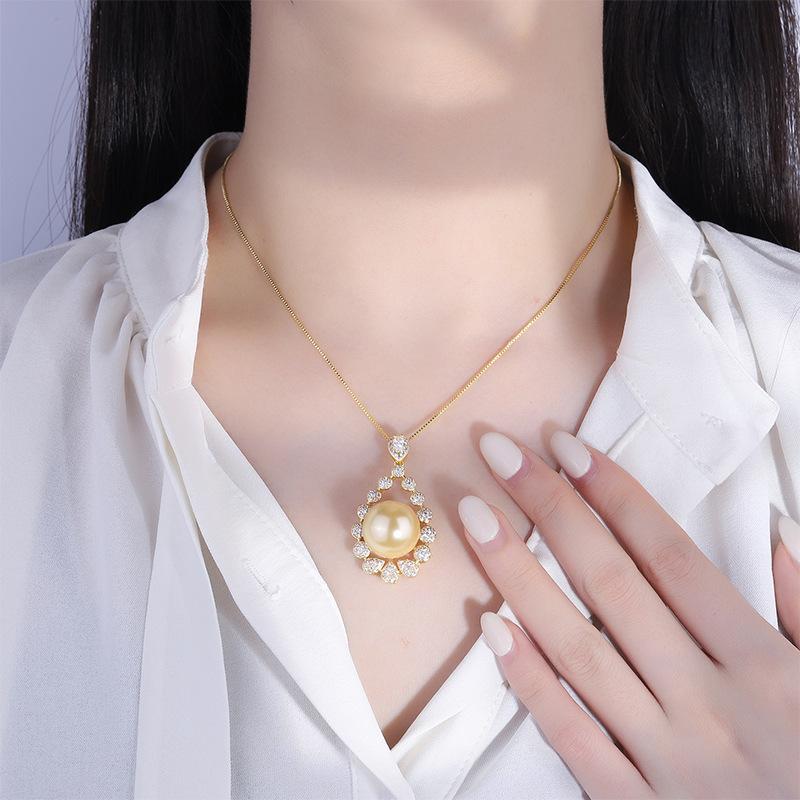 CMM Exquisite Zirkonia Silber Farbe Gold Farbe Anhänger Halskette für Frauen