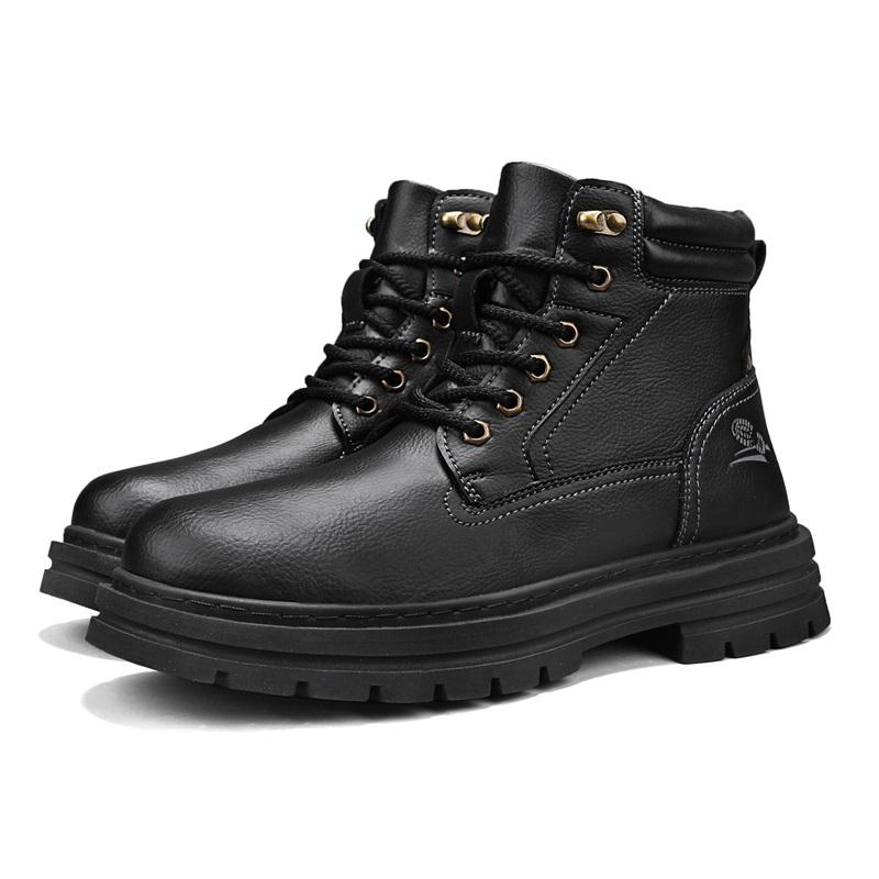 Luxury Men Ankle Boots Retro British High-top Men Boots Fashion High Quality Leather Shoes  New Outdoor Men Motorcycle Boots