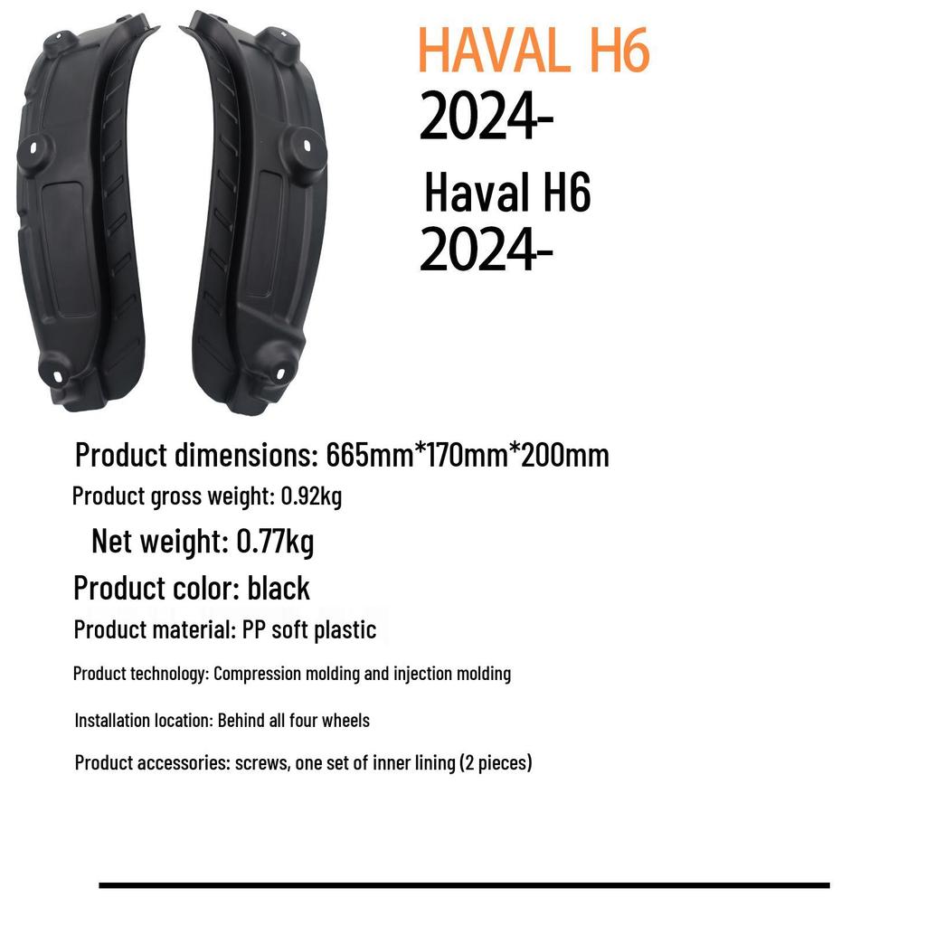 Vložka podběhu zadního kola pro Great Wall Haval H6 2024 - Přeshraniční autodíl
