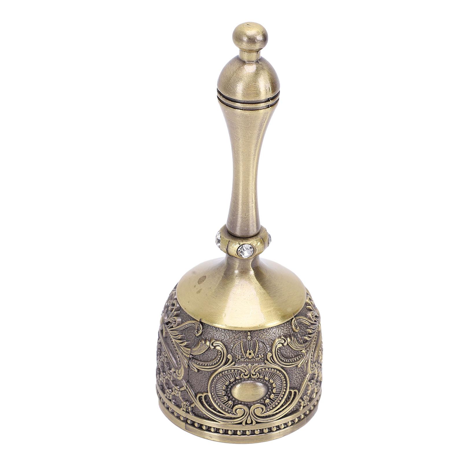 Tomtop Jms Bronze Hand Bell Vintage Antique European Style Dinner Bell For School Classroom Service Call Wedding Home Table Decor