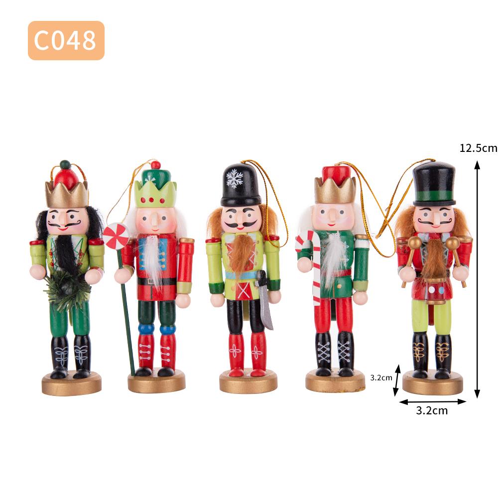 Retro Red & Green Nutcracker Ornament Set