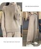 2025 Autumn/Winter High Neck Wool Knitwear & Wide Leg Pants Set
