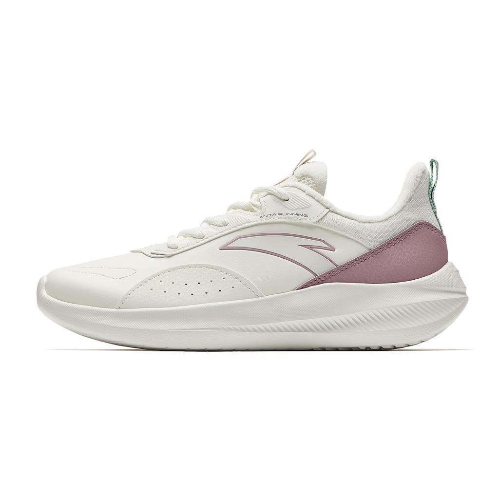 Anta Liuyun Breathable Cushioning Low top Casual Running Shoes Women's Ivory White Taro Purple 922525506F-12