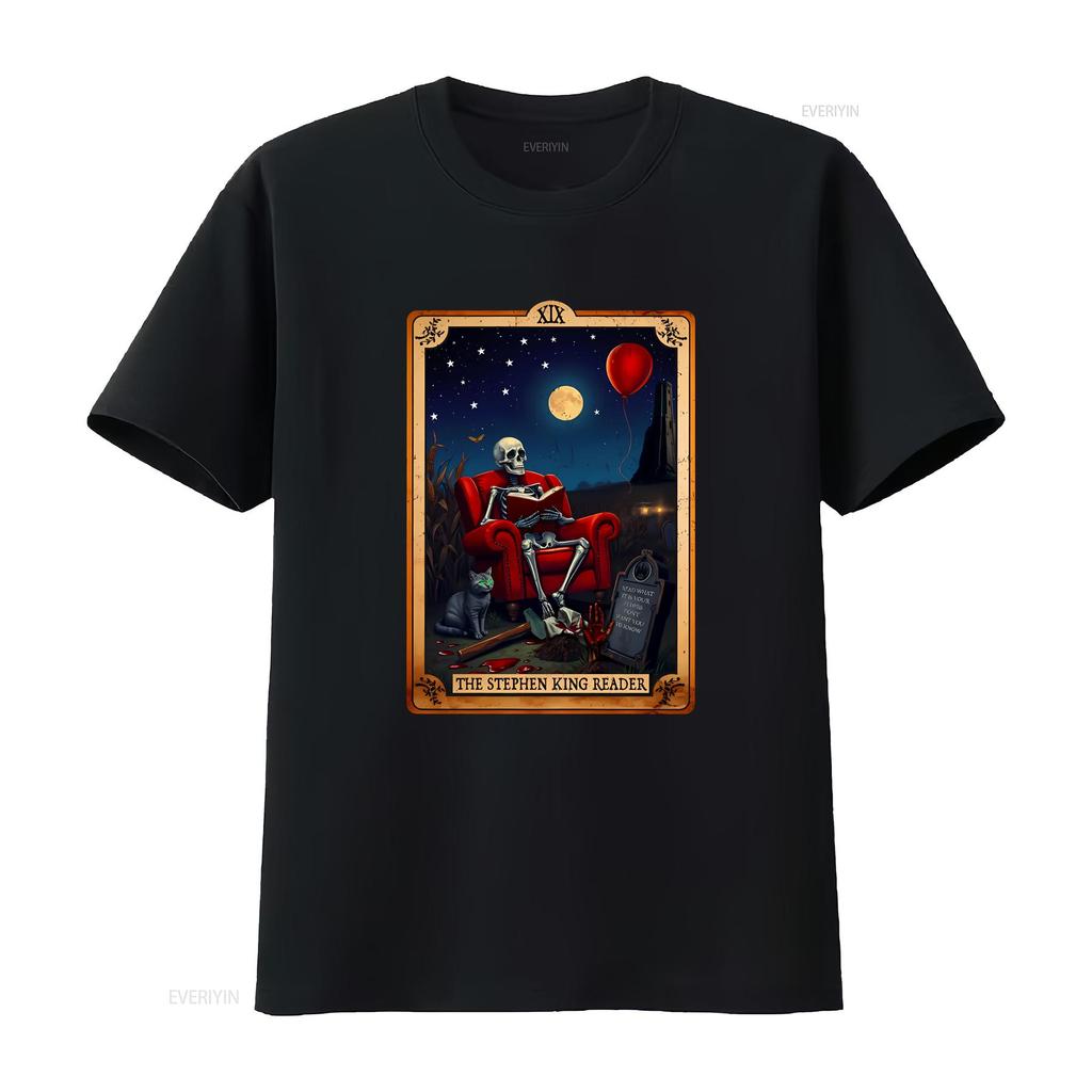 The Reader Stephen King Inspired Tarot Card T Shirt Perfect for Lover Vintage Style Horror Vintage Washed Stretched Comfortable