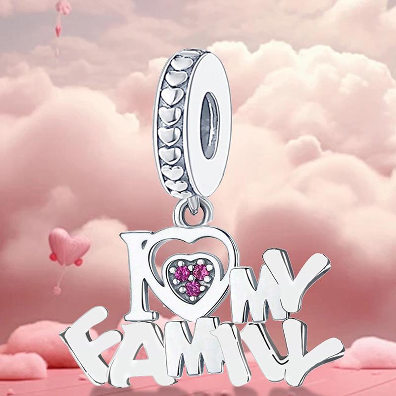 Copper Pink Love Heart Series Diy Charms Beads Fit Bracelet Necklace Making Gift Of High Quality Luxury Jewelry