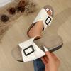 Thick-bottomed muffin slippers women's summer new fashion belt buckle open-toed cool slippers women