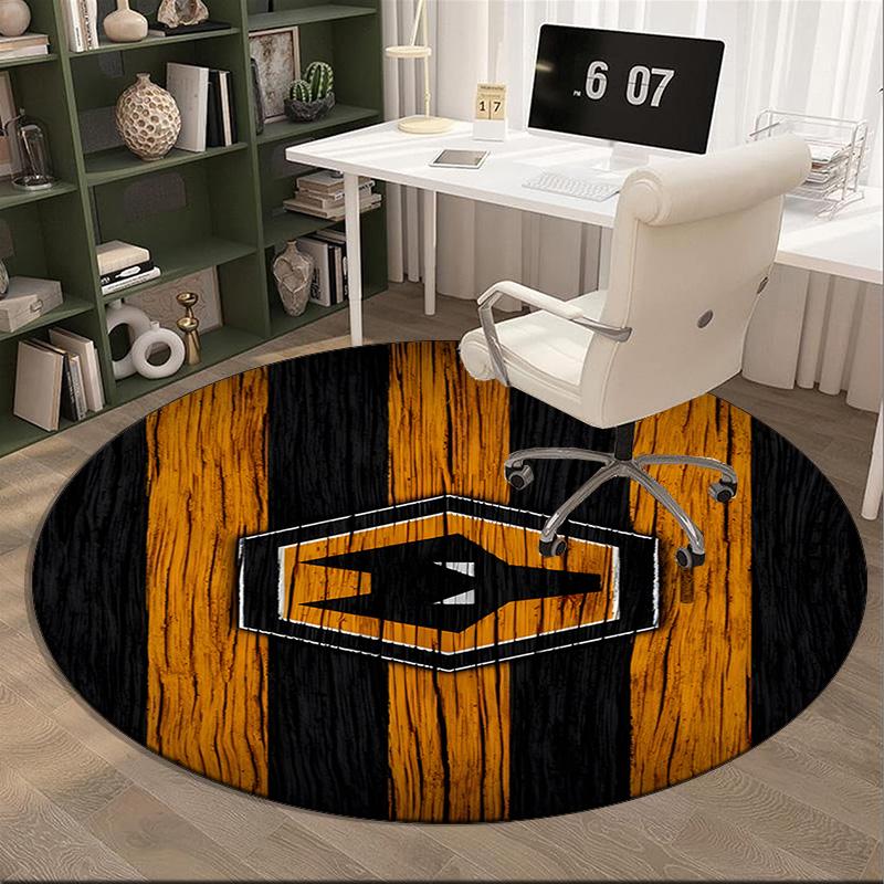 1PC Round Rug Wolves Football Club Emblem Printed Round Area Rug ,Rug For Home Office, Round Chair Rug, Decorative Carpet Fan Gifts Christmas Gift